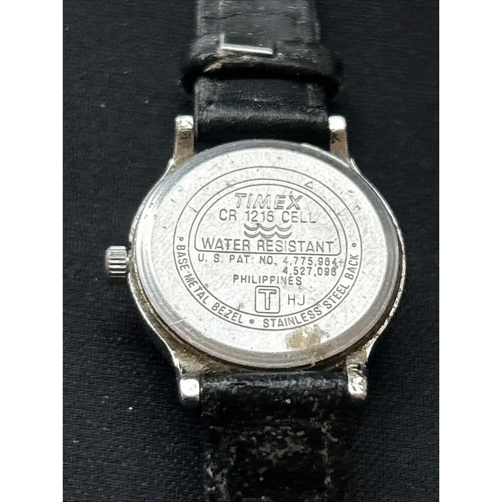 Timex Indiglo Silver Tone Black Band Women’s Quartz Watch